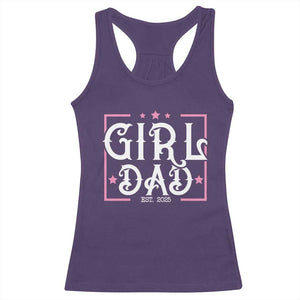 Girl Dad Est. 2025 Racerback Tank Top Pink Dad First Fathers Day TS10 Purple Print Your Wear