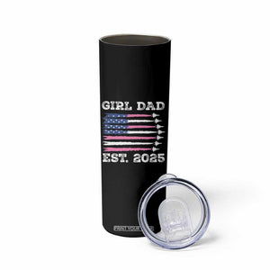 Girl Dad Est. 2025 Skinny Tumbler American USA Flag Pink Dad Fathers Day TS10 Print Your Wear