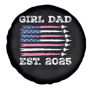 Girl Dad Est. 2025 Spare Tire Cover American USA Flag Pink Dad Fathers Day TS10 Print Your Wear