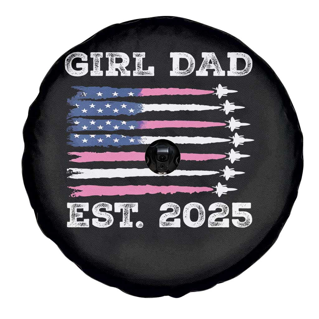 Girl Dad Est. 2025 Spare Tire Cover American USA Flag Pink Dad Fathers Day TS10 Print Your Wear