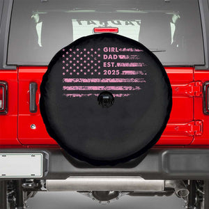 Girl Dad Est. 2025 Spare Tire Cover Expect Baby Fathers Day USA Flag TS10 Black Print Your Wear