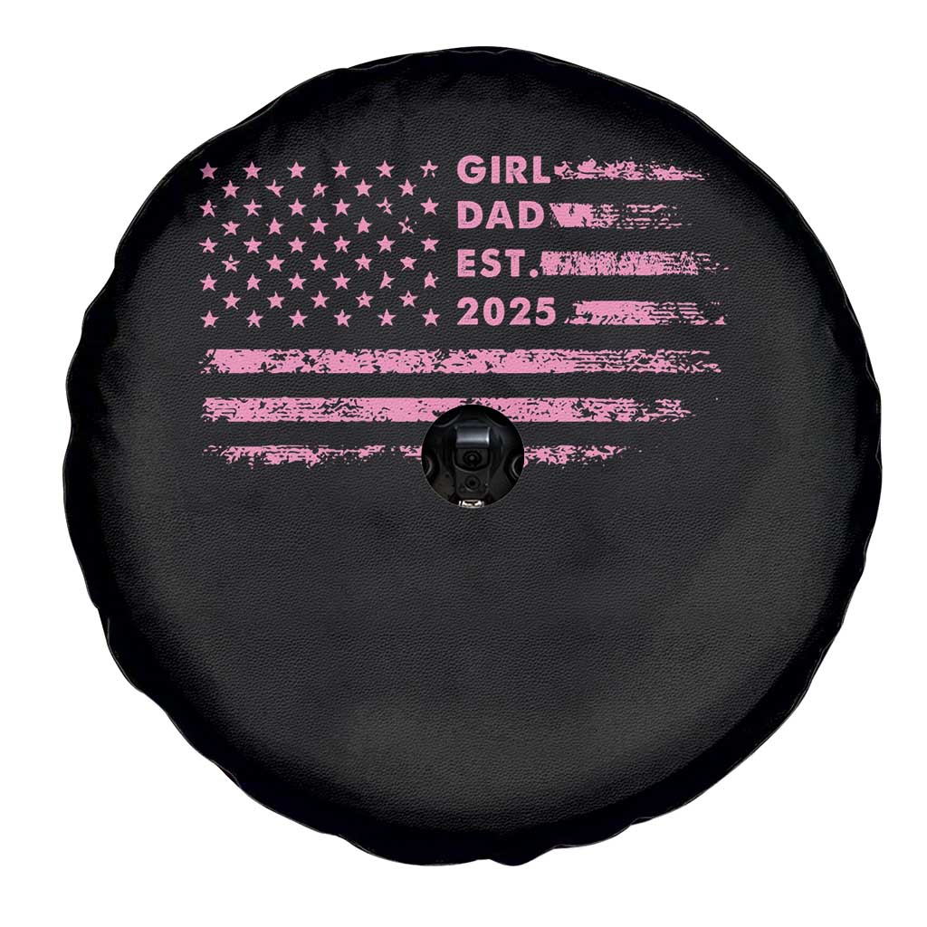 Girl Dad Est. 2025 Spare Tire Cover Expect Baby Fathers Day USA Flag TS10 Print Your Wear
