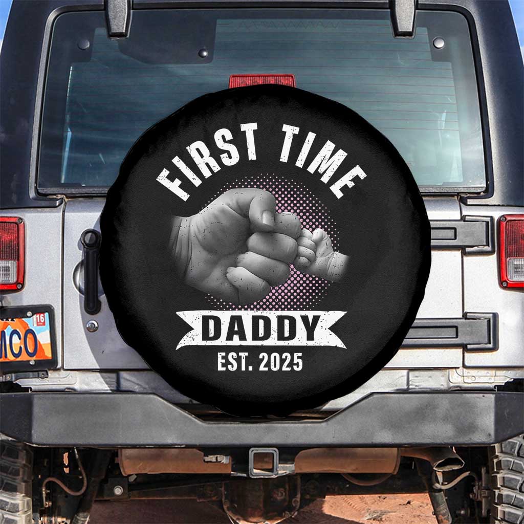 Girl Dad Est. 2025 Spare Tire Cover Fist Time Daddy To Be TS10 No hole Black Print Your Wear