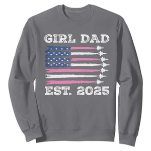 Girl Dad Est. 2025 Sweatshirt American USA Flag Pink Dad Fathers Day TS10 Charcoal Print Your Wear