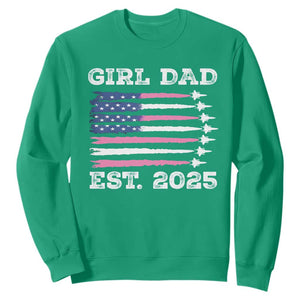 Girl Dad Est. 2025 Sweatshirt American USA Flag Pink Dad Fathers Day TS10 Irish Green Print Your Wear