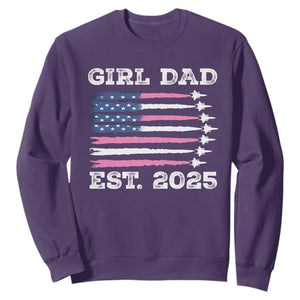 Girl Dad Est. 2025 Sweatshirt American USA Flag Pink Dad Fathers Day TS10 Purple Print Your Wear
