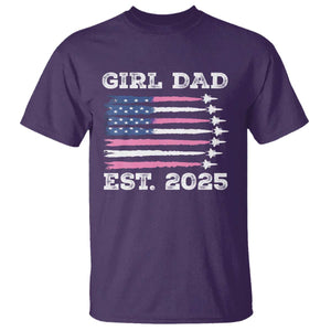 Girl Dad Est. 2025 T Shirt American USA Flag Pink Dad Fathers Day TS10 Purple Print Your Wear