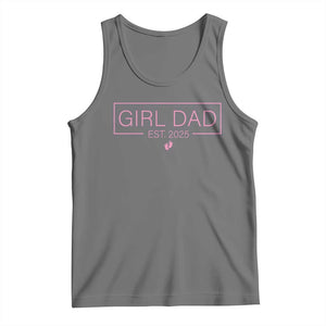 Girl Dad Est. 2025 Tank Top Expect Baby 2025 Fathers Day TS10 Black Heather Print Your Wear
