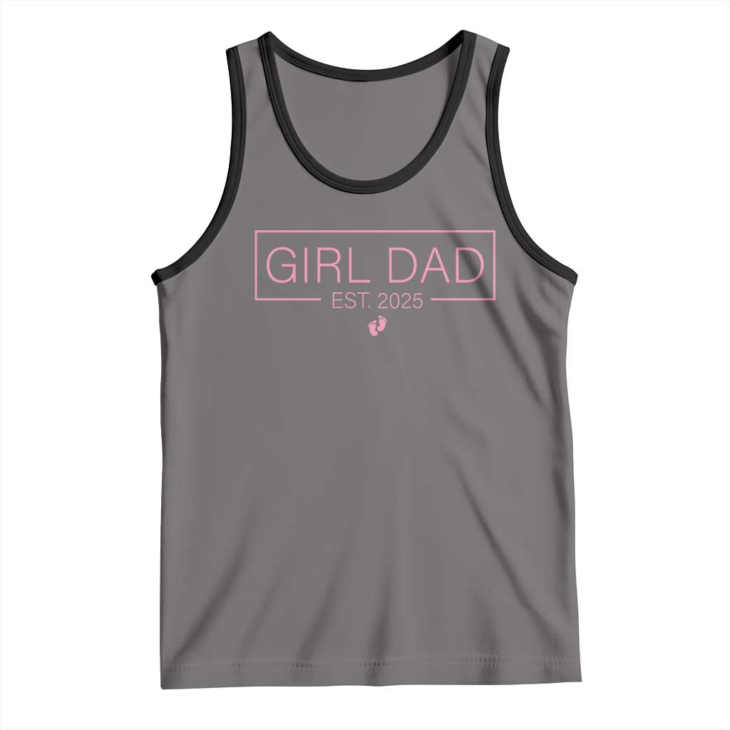 Girl Dad Est. 2025 Tank Top Expect Baby 2025 Fathers Day TS10 Deep Heather Black Print Your Wear