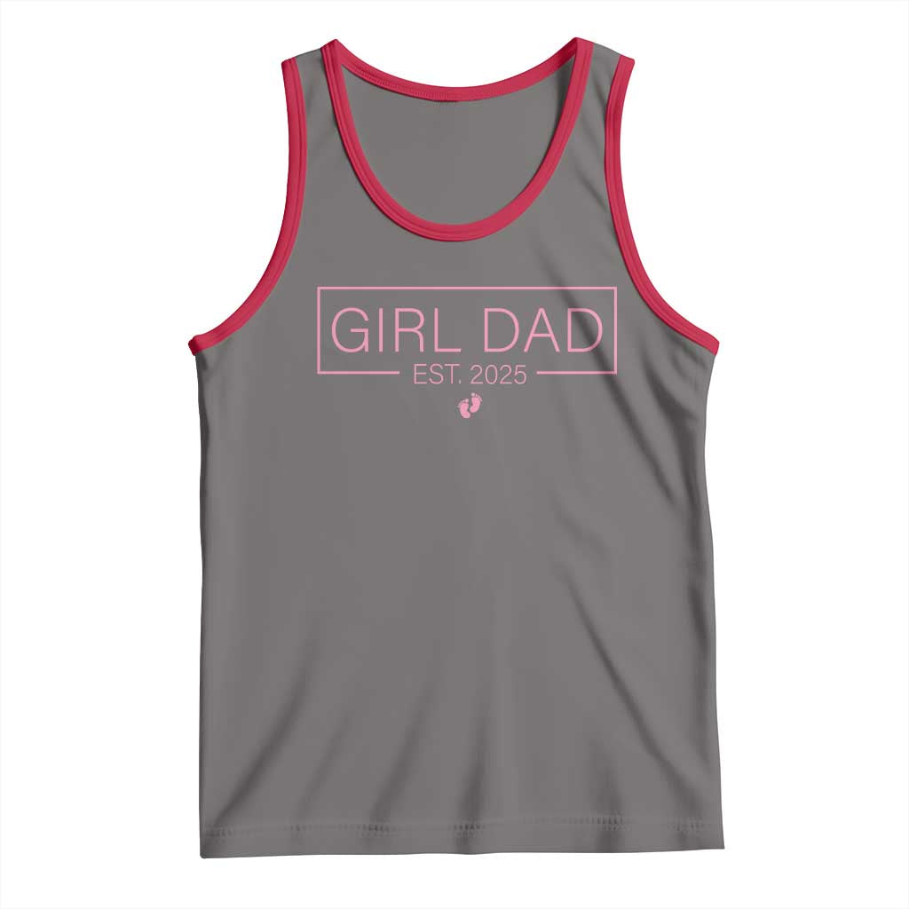Girl Dad Est. 2025 Tank Top Expect Baby 2025 Fathers Day TS10 Deep Heather Red Print Your Wear