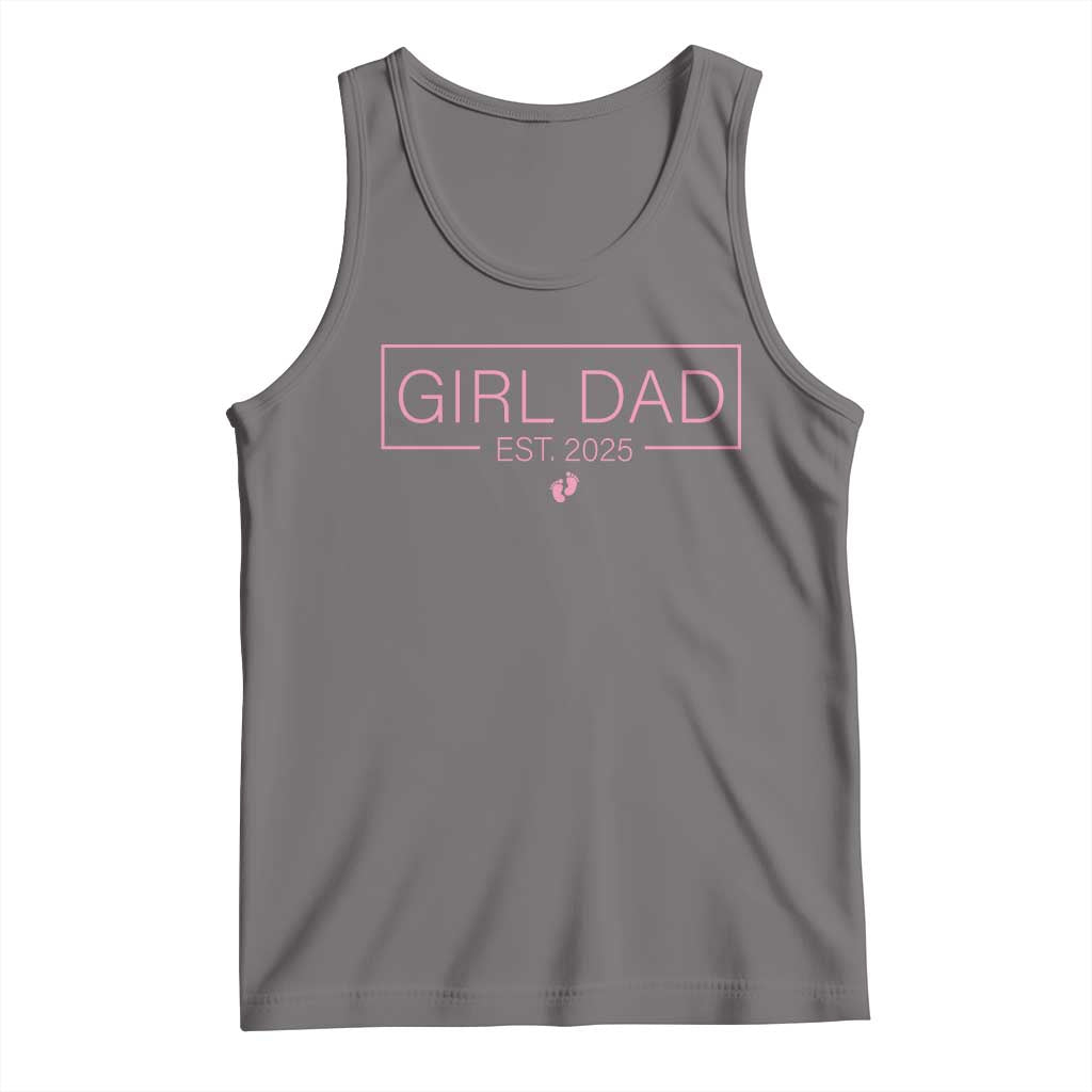Girl Dad Est. 2025 Tank Top Expect Baby 2025 Fathers Day TS10 Deep Heather Print Your Wear