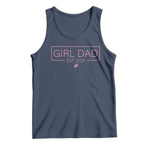 Girl Dad Est. 2025 Tank Top Expect Baby 2025 Fathers Day TS10 Navy Print Your Wear
