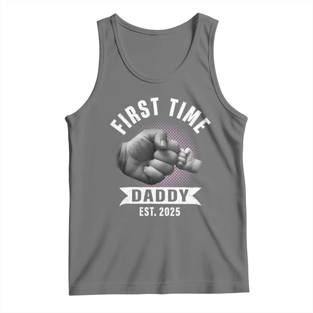 Girl Dad Est. 2025 Tank Top Fist Time Daddy To Be TS10 Black Heather Print Your Wear