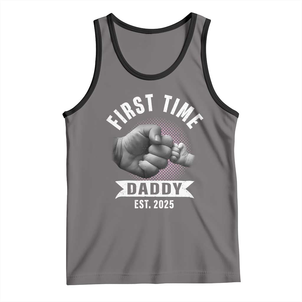 Girl Dad Est. 2025 Tank Top Fist Time Daddy To Be TS10 Deep Heather Black Print Your Wear
