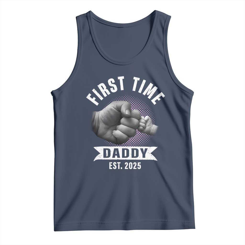 Girl Dad Est. 2025 Tank Top Fist Time Daddy To Be TS10 Navy Print Your Wear