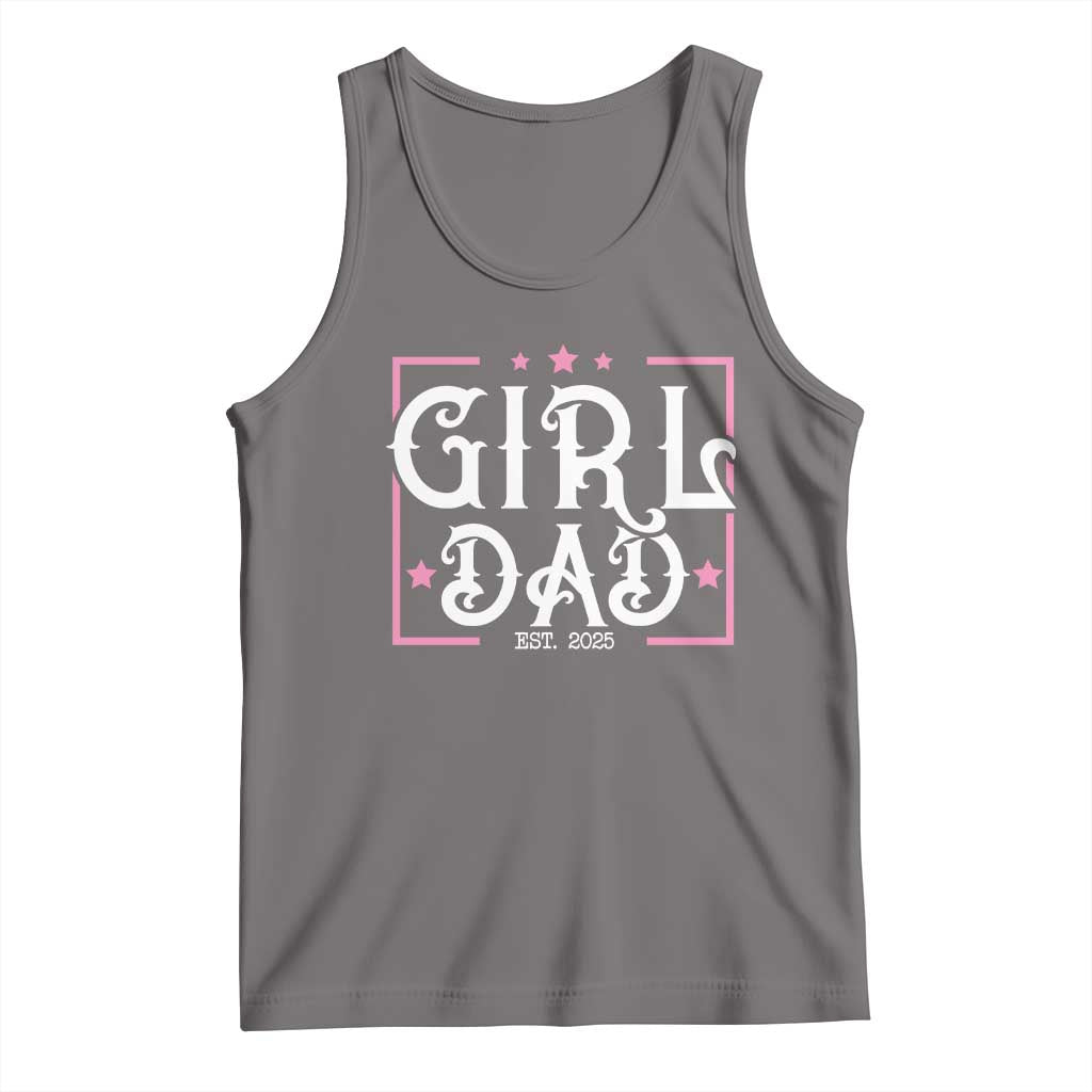 Girl Dad Est. 2025 Tank Top Pink Dad First Fathers Day TS10 Deep Heather Print Your Wear