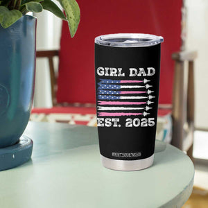 Girl Dad Est. 2025 Tumbler Cup American USA Flag Pink Dad Fathers Day TS10 Print Your Wear