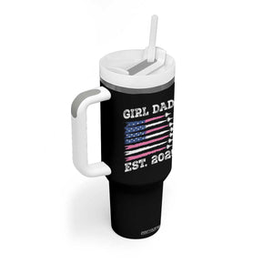 Girl Dad Est. 2025 Tumbler With Handle American USA Flag Pink Dad Fathers Day TS10 Print Your Wear