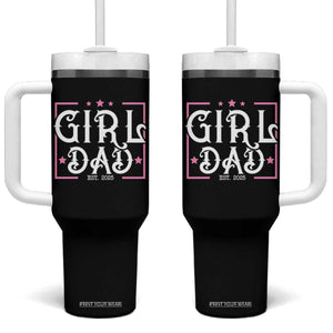 Girl Dad Est. 2025 Tumbler With Handle Pink Dad First Fathers Day TS10 One Size: 40 oz Black Print Your Wear