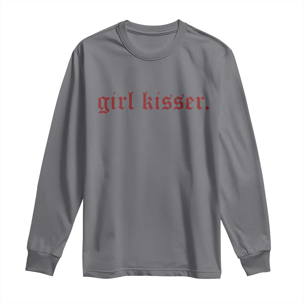 Girl Kisser Long Sleeve Shirt Funny Lesbian Pride TS10 Charcoal Print Your Wear