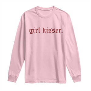 Girl Kisser Long Sleeve Shirt Funny Lesbian Pride TS10 Light Pink Print Your Wear