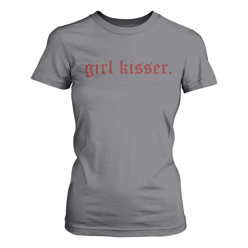 Girl Kisser T Shirt For Women Funny Lesbian Pride TS10 Charcoal Print Your Wear