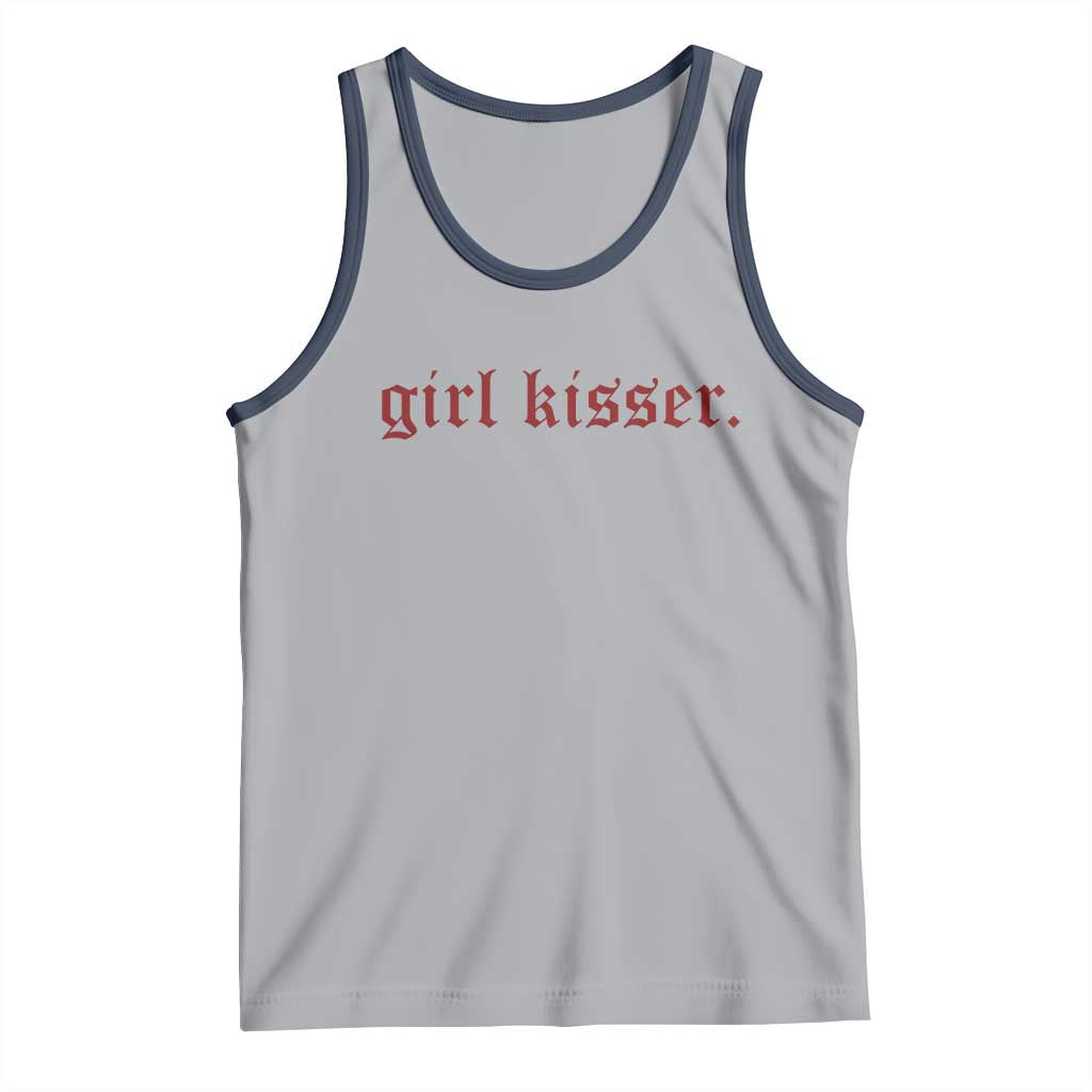 Girl Kisser Tank Top Funny Lesbian Pride TS10 Athletic Heather Navy Print Your Wear