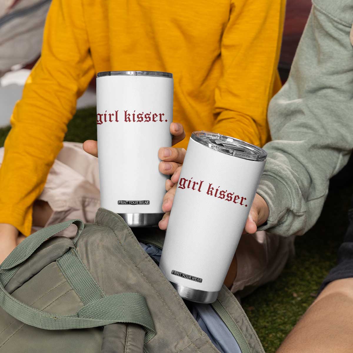 Girl Kisser Tumbler Cup Funny Lesbian Pride TS10 Print Your Wear