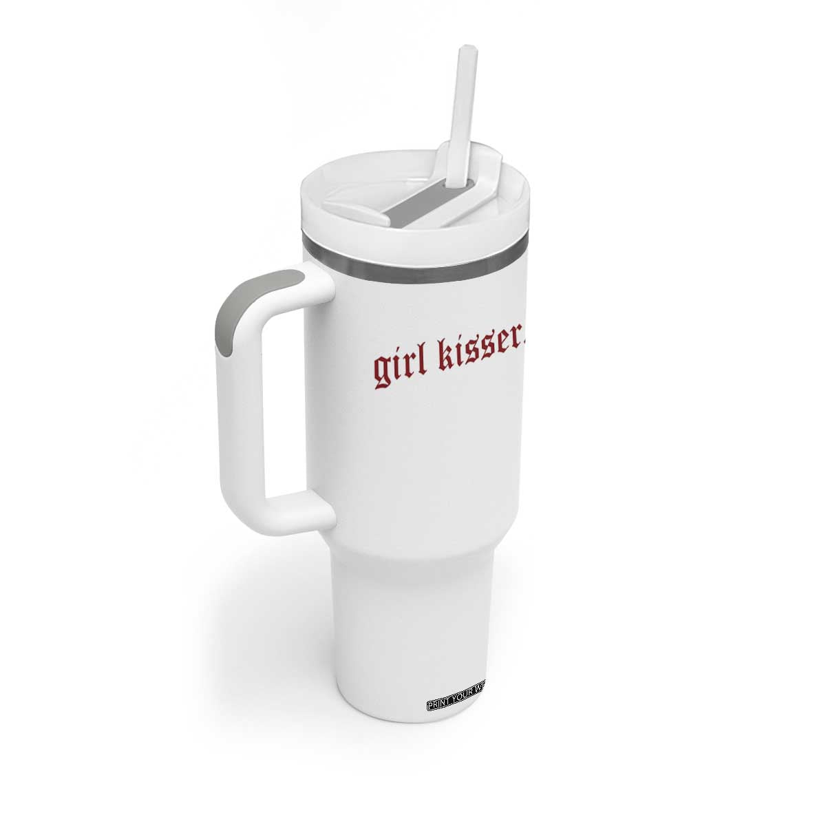 Girl Kisser Tumbler With Handle Funny Lesbian Pride TS10 Print Your Wear