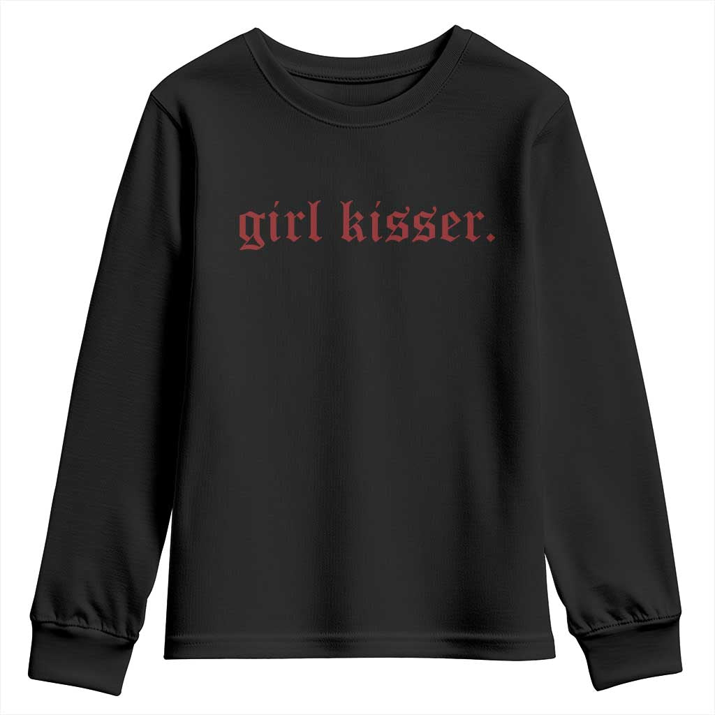 Girl Kisser Youth Sweatshirt Funny Lesbian Pride TS10 Black Print Your Wear