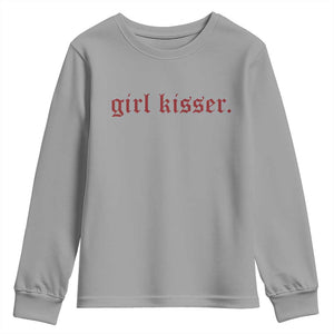 Girl Kisser Youth Sweatshirt Funny Lesbian Pride TS10 Sport Gray Print Your Wear