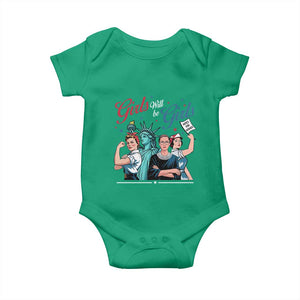 Girl Will be Girls Patriotic Feminist 4th of July Baby Onesie TS11 Irish Green Print Your Wear