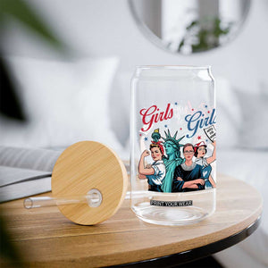 Girl Will be Girls Patriotic Feminist 4th of July Glass Can TS11 Print Your Wear