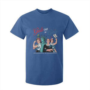 Girl Will be Girls Patriotic Feminist 4th of July T Shirt For Kid TS11 Royal Blue Print Your Wear