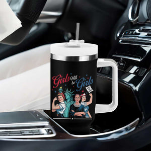 Girl Will be Girls Patriotic Feminist 4th of July Tumbler With Handle TS11 Print Your Wear