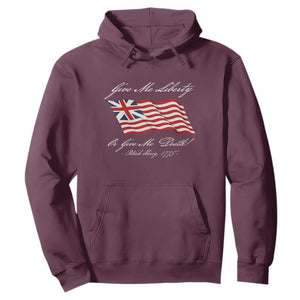 Give Me Liberty Or Give Me Death Patrick Henry Hoodie Vintage Grand Union Flag TS11 Maroon Print Your Wear