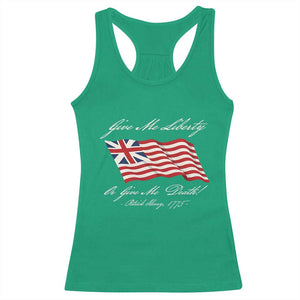 Give Me Liberty Or Give Me Death Patrick Henry Racerback Tank Top Vintage Grand Union Flag TS11 Irish Green Print Your Wear