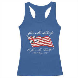 Give Me Liberty Or Give Me Death Patrick Henry Racerback Tank Top Vintage Grand Union Flag TS11 Royal Blue Print Your Wear