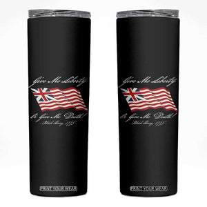 Give Me Liberty Or Give Me Death Patrick Henry Skinny Tumbler Vintage Grand Union Flag TS11 Black Print Your Wear