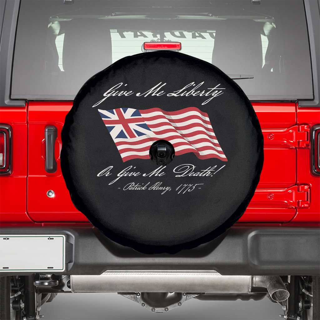 Give Me Liberty Or Give Me Death Patrick Henry Spare Tire Cover Vintage Grand Union Flag TS11 Black Print Your Wear