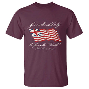 Give Me Liberty Or Give Me Death Patrick Henry T Shirt Vintage Grand Union Flag TS11 Maroon Print Your Wear