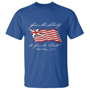 Give Me Liberty Or Give Me Death Patrick Henry T Shirt Vintage Grand Union Flag TS11 Royal Blue Print Your Wear