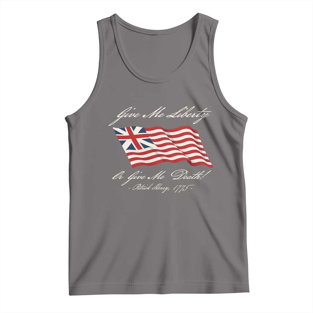 Give Me Liberty Or Give Me Death Patrick Henry Tank Top Vintage Grand Union Flag TS11 Deep Heather Print Your Wear