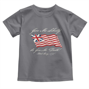 Give Me Liberty Or Give Me Death Patrick Henry Toddler T Shirt Vintage Grand Union Flag TS11 Charcoal Print Your Wear