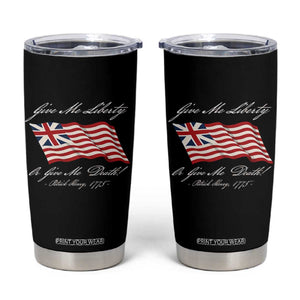 Give Me Liberty Or Give Me Death Patrick Henry Tumbler Cup Vintage Grand Union Flag TS11 Black Print Your Wear