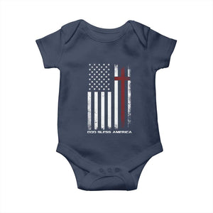 God Bless America Baby Onesie America Pride USA US Flag Patriotic 4th of July TS10 Navy Print Your Wear