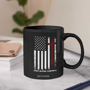 God Bless America Coffee Mug America Pride USA US Flag Patriotic 4th of July TS10 Print Your Wear