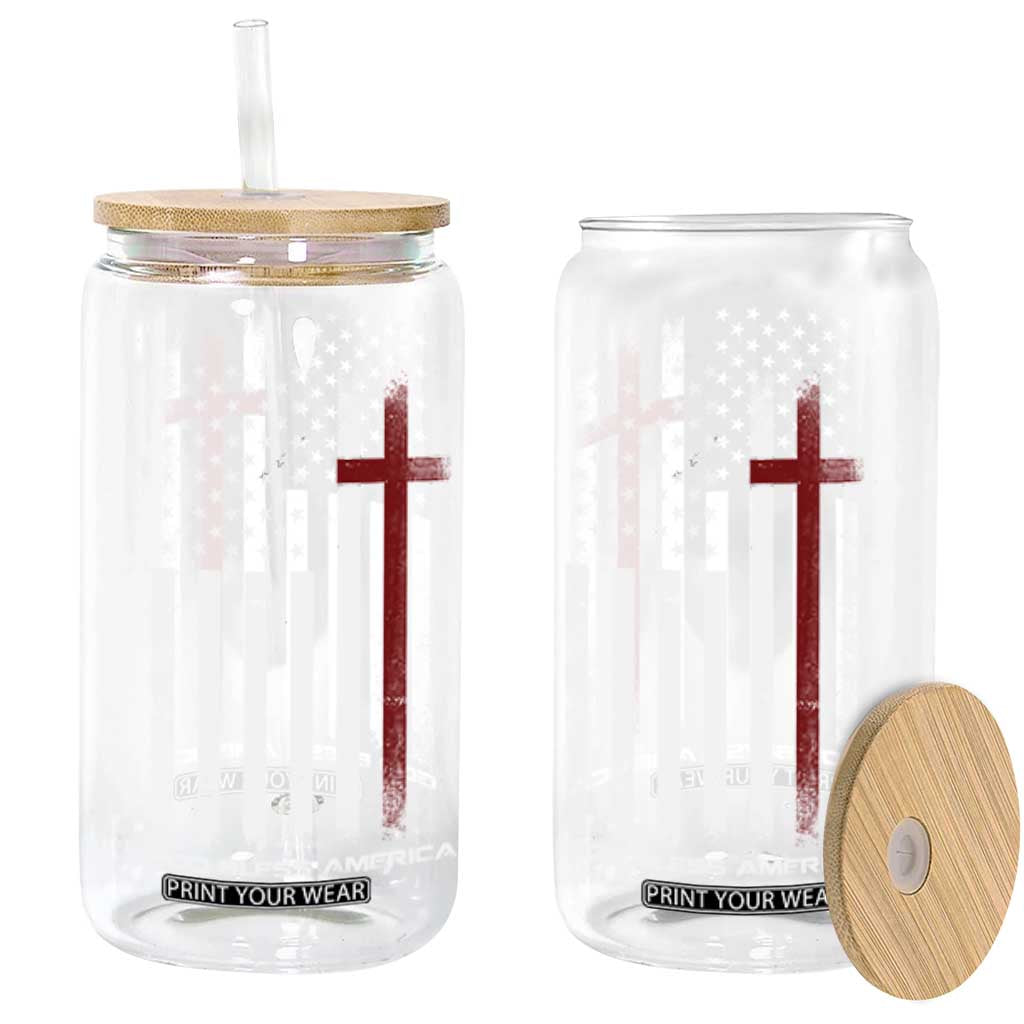 God Bless America Glass Can America Pride USA US Flag Patriotic 4th of July TS10 Black Print Your Wear