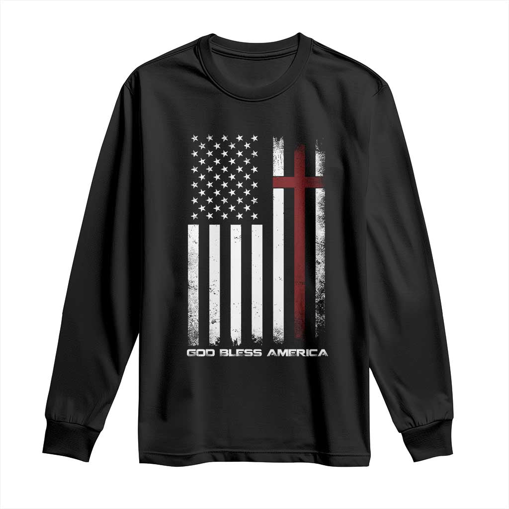 God Bless America Long Sleeve Shirt America Pride USA US Flag Patriotic 4th of July TS10 Black Print Your Wear
