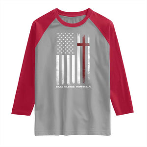 God Bless America Raglan Shirt America Pride USA US Flag Patriotic 4th of July TS10 Sport Gray Red Print Your Wear